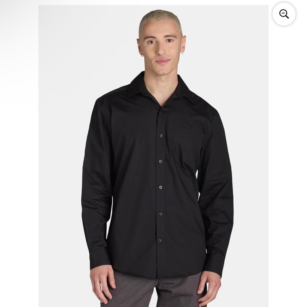 George Men's Classic Black Long Sleeve Button Down Dress Shirt NWT - Picture 5 of 5